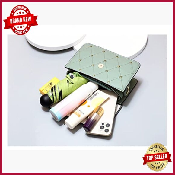 Small Quilted Satchel with Heart Embroidery Adjustable Crossbody Strap - Picture 7 of 7